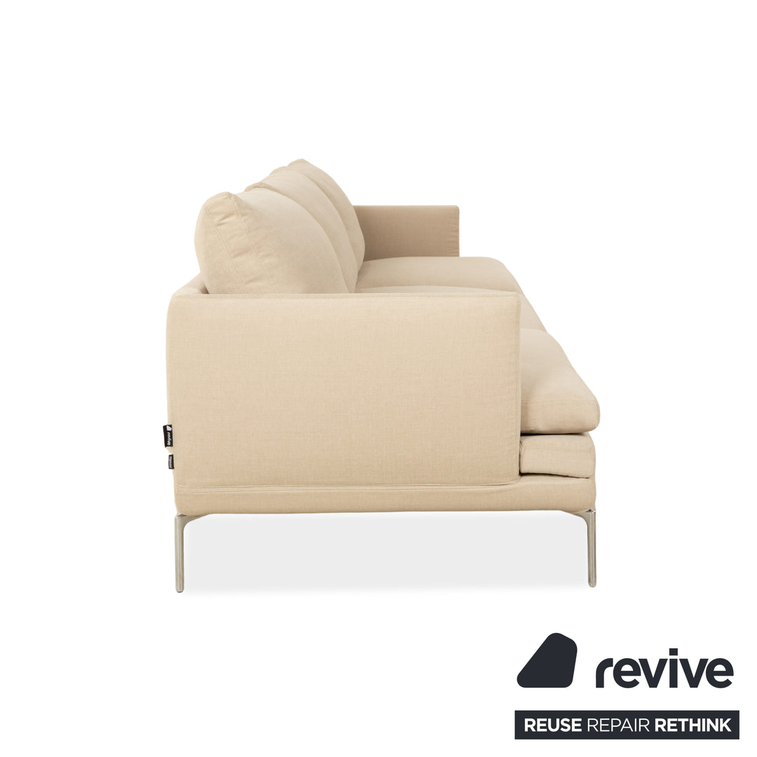 Zanotta William Stoff Dreisitzer Sofa Creme Beige Sand Couch Neubezug