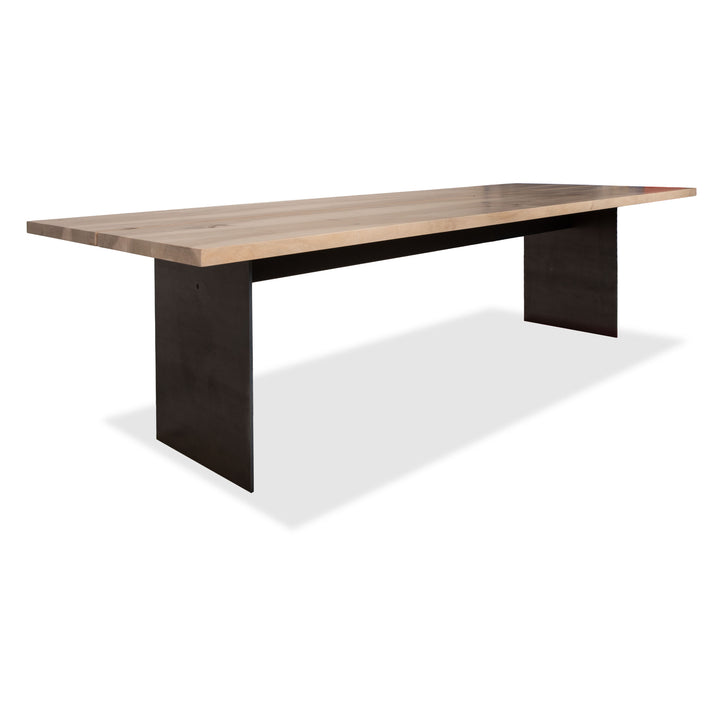 Mobimex TIX Zoom Dining Table Wood Walnut Raw Steel Base 260 x 100 cm