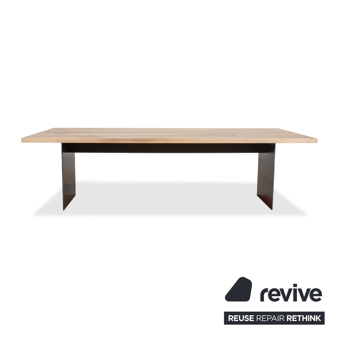Mobimex TIX Zoom Dining Table Wood Walnut Raw Steel Base 260 x 100 cm