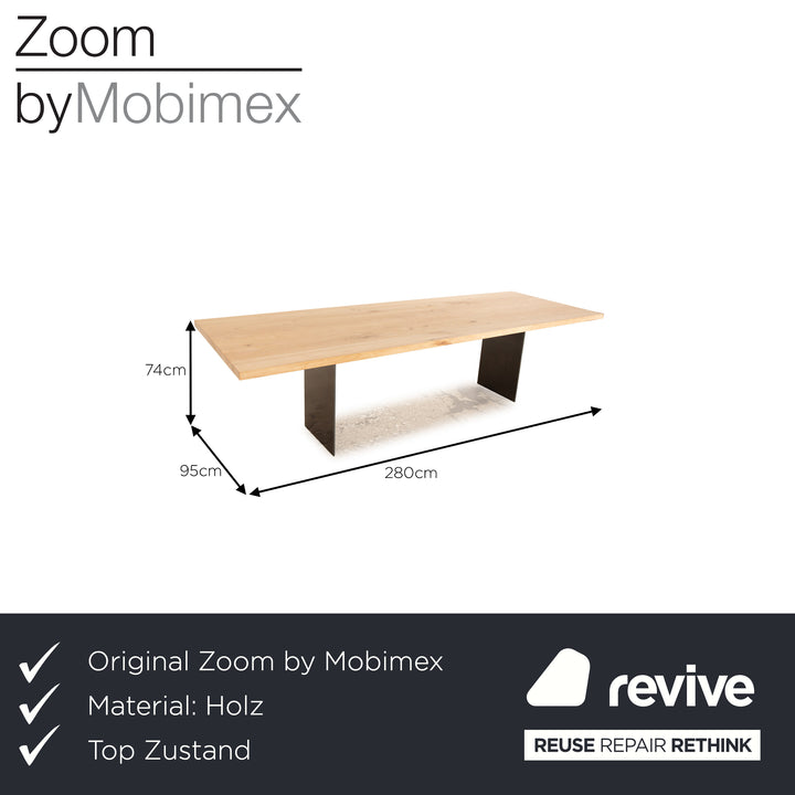 Zoom by Mobimex Trix wooden dining table light brown metal 280 x 95 x 74 cm