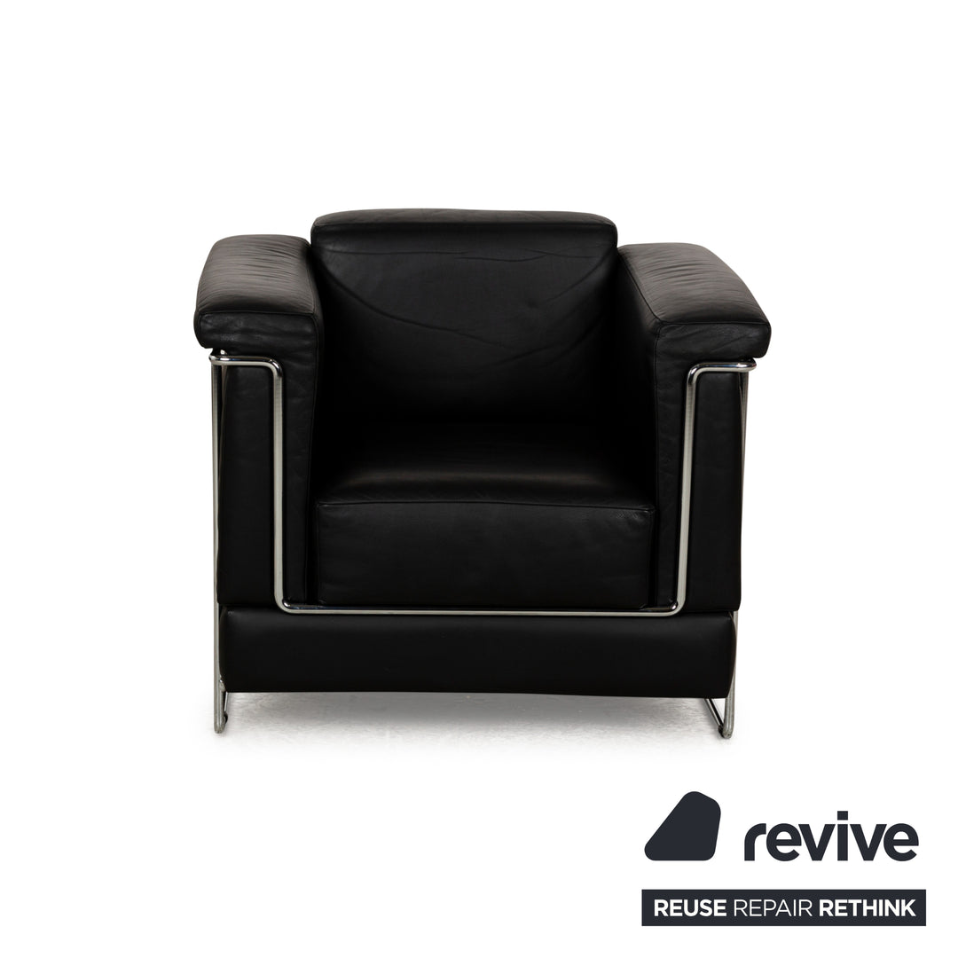Fauteuil en cuir Züco Carat Noir