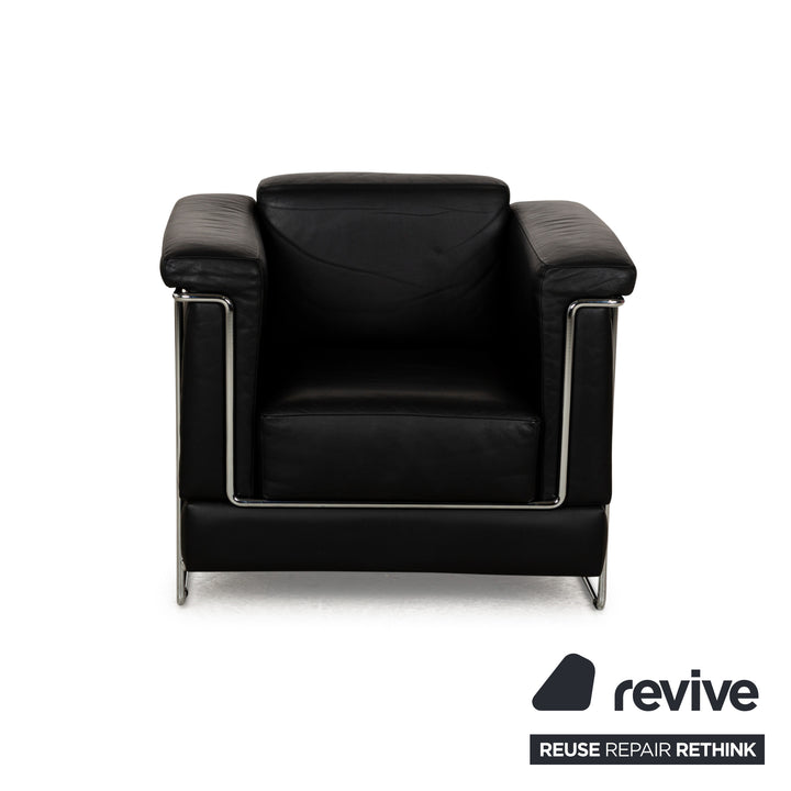 Fauteuil en cuir Züco Carat Noir