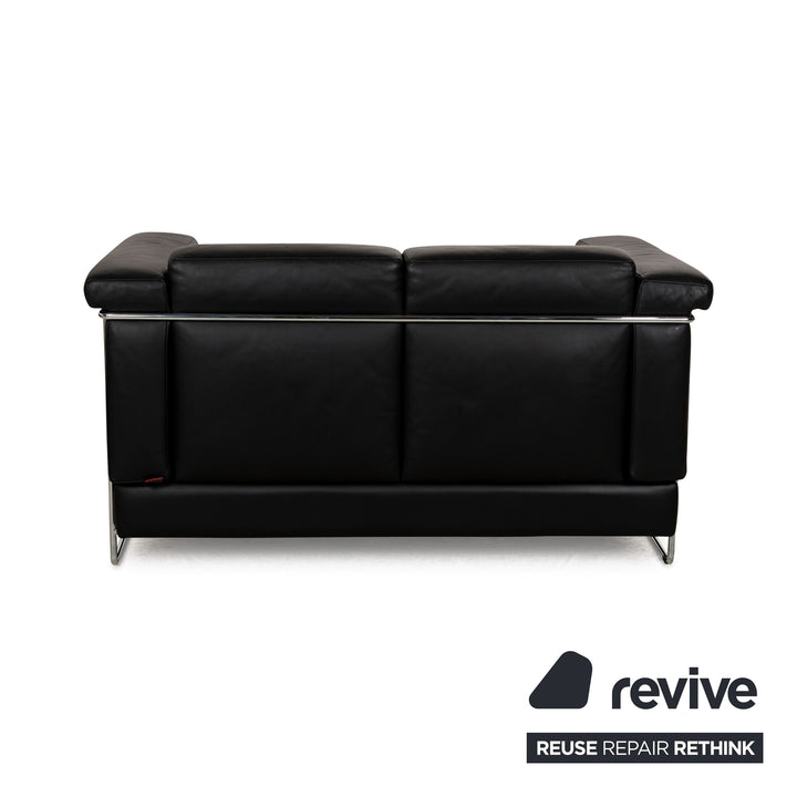 Züco Carat Leder Zweisitzer Schwarz Sofa Couch