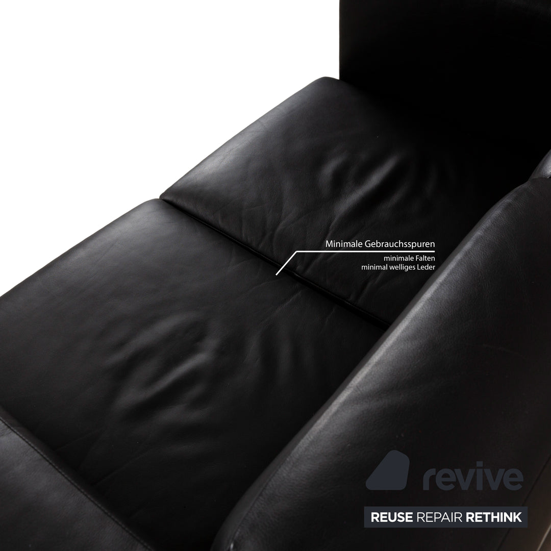 Züco Carat Leder Zweisitzer Schwarz Sofa Couch