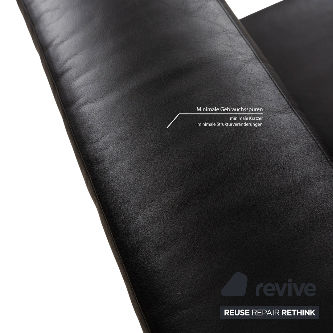 Züco Carat Leather Two-Seater Black Sofa Couch