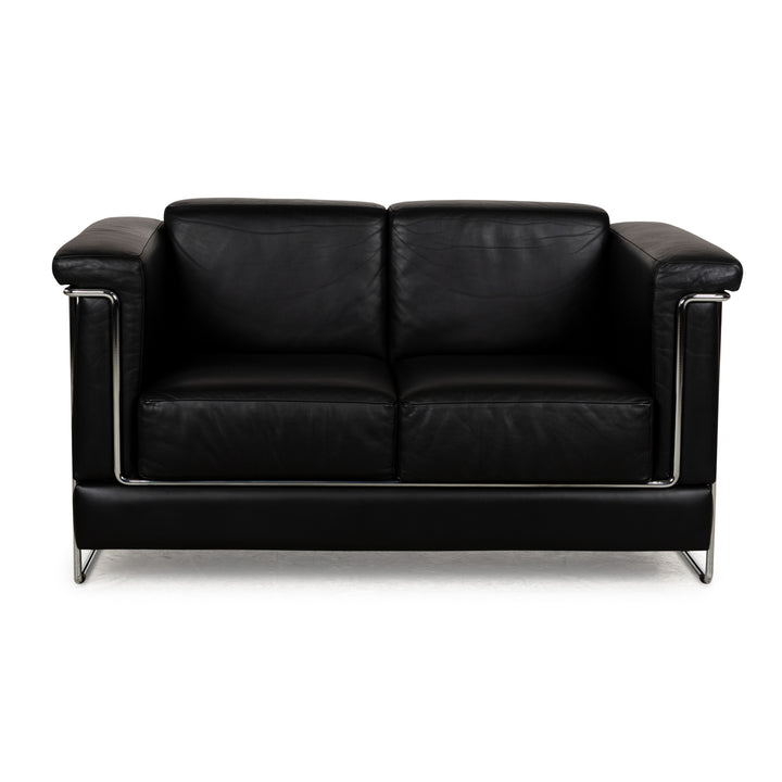 Züco Carat Leder Zweisitzer Schwarz Sofa Couch