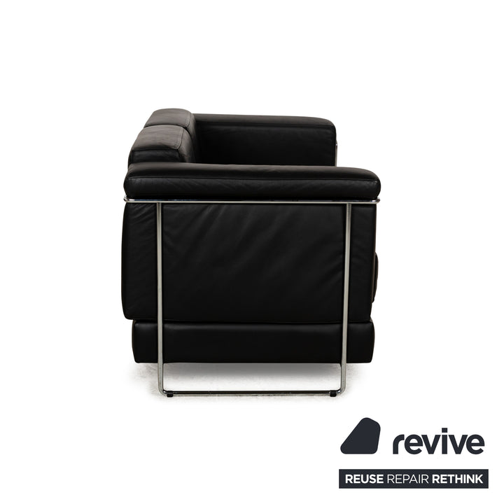 Züco Carat Leather Two-Seater Black Sofa Couch