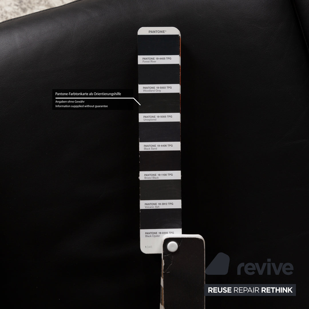 Züco Carat Leather Two-Seater Black Sofa Couch