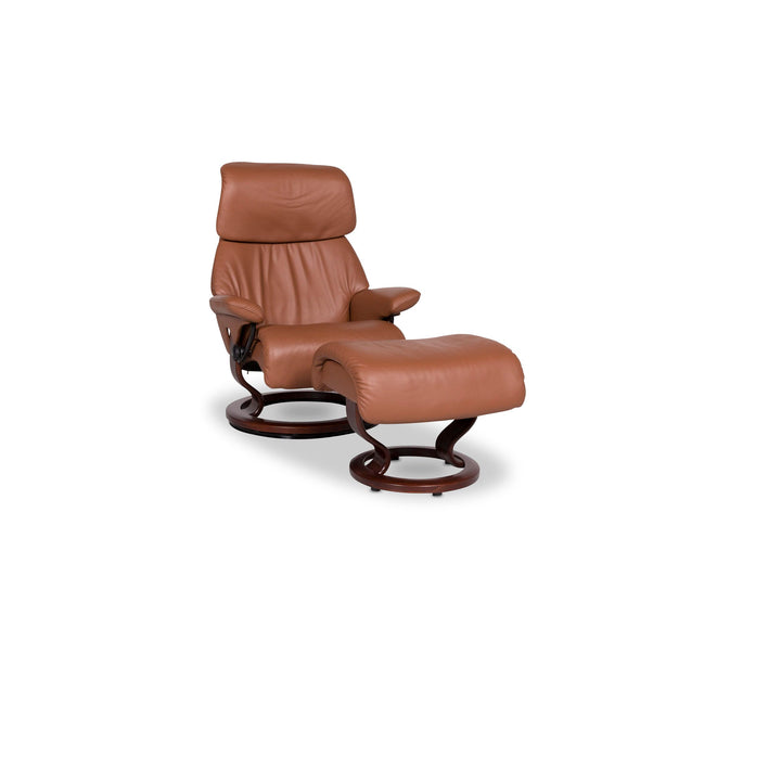 Stressless Leder Sessel inkl. Hocker Braun #9938