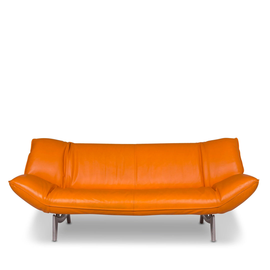 Leolux Tango Leder Sofa Orange Zweisitzer #9998