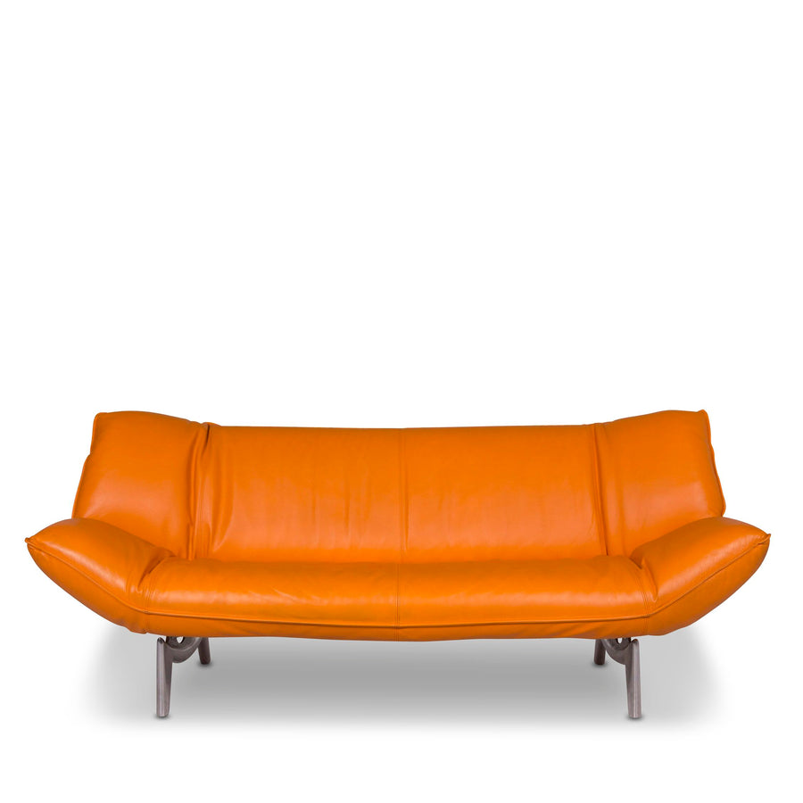 Leolux Tango Leather Sofa Orange Two Seater #9998