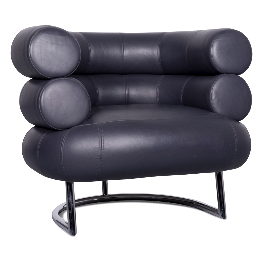 ClassiCon Bibendum Chair designer leather armchair blue dark blue genuine leather chair #6801