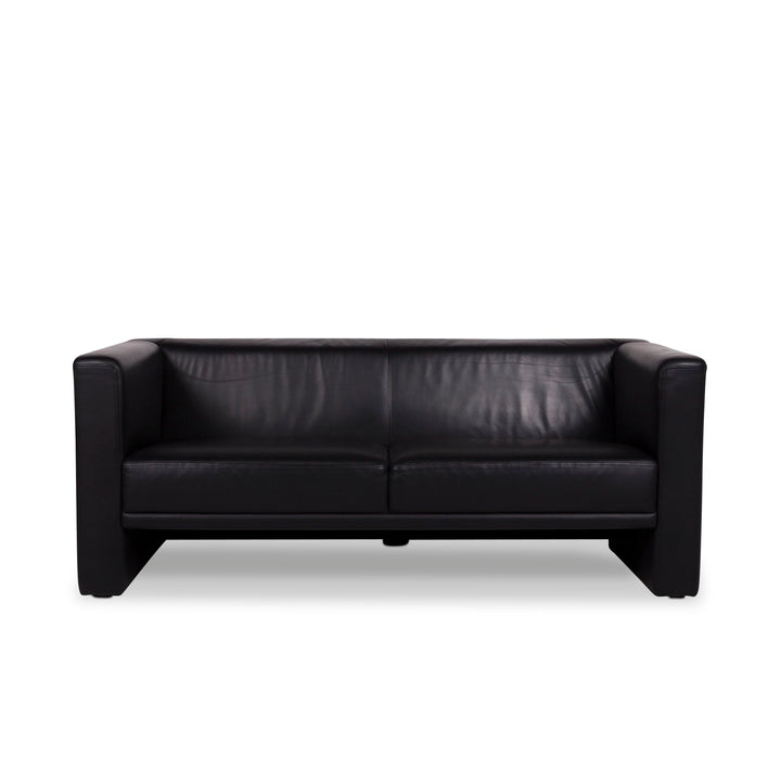 Brühl Collection Visavis Leder Sofa Schwarz Zweisitzer Couch #9953