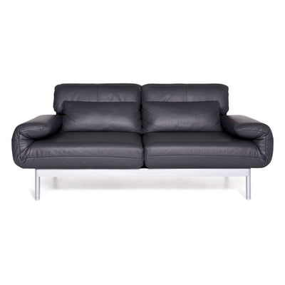 Rolf Benz Plura Designer Leder Sofa Grau Zweisitzer Couch #8972