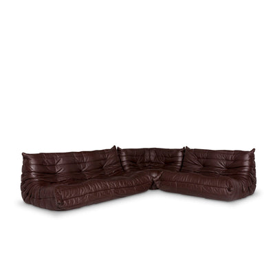 ligne roset Togo Leder Ecksofa Braun Sofa Couch #9767