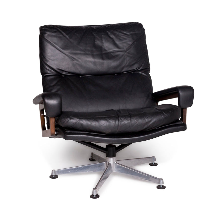 Strässle King Chair Designer Leather Armchair Black #9423