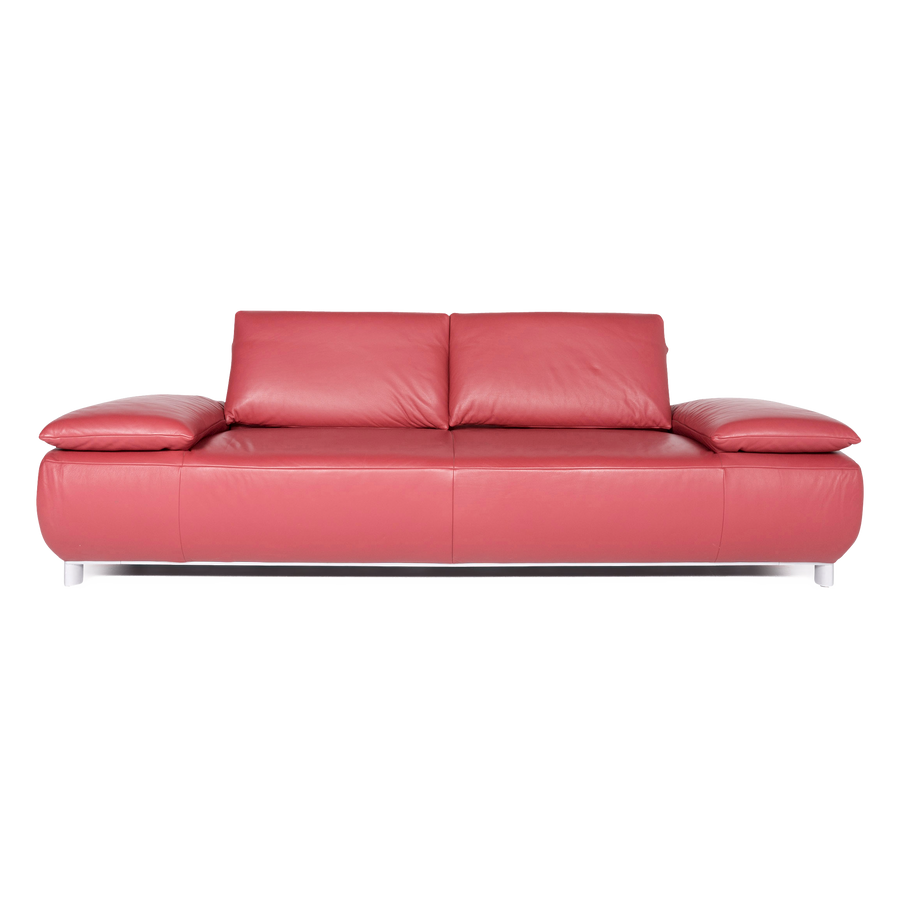 Koinor Volare Leder Sofa Rot Echtleder Dreisitzer Couch #8360