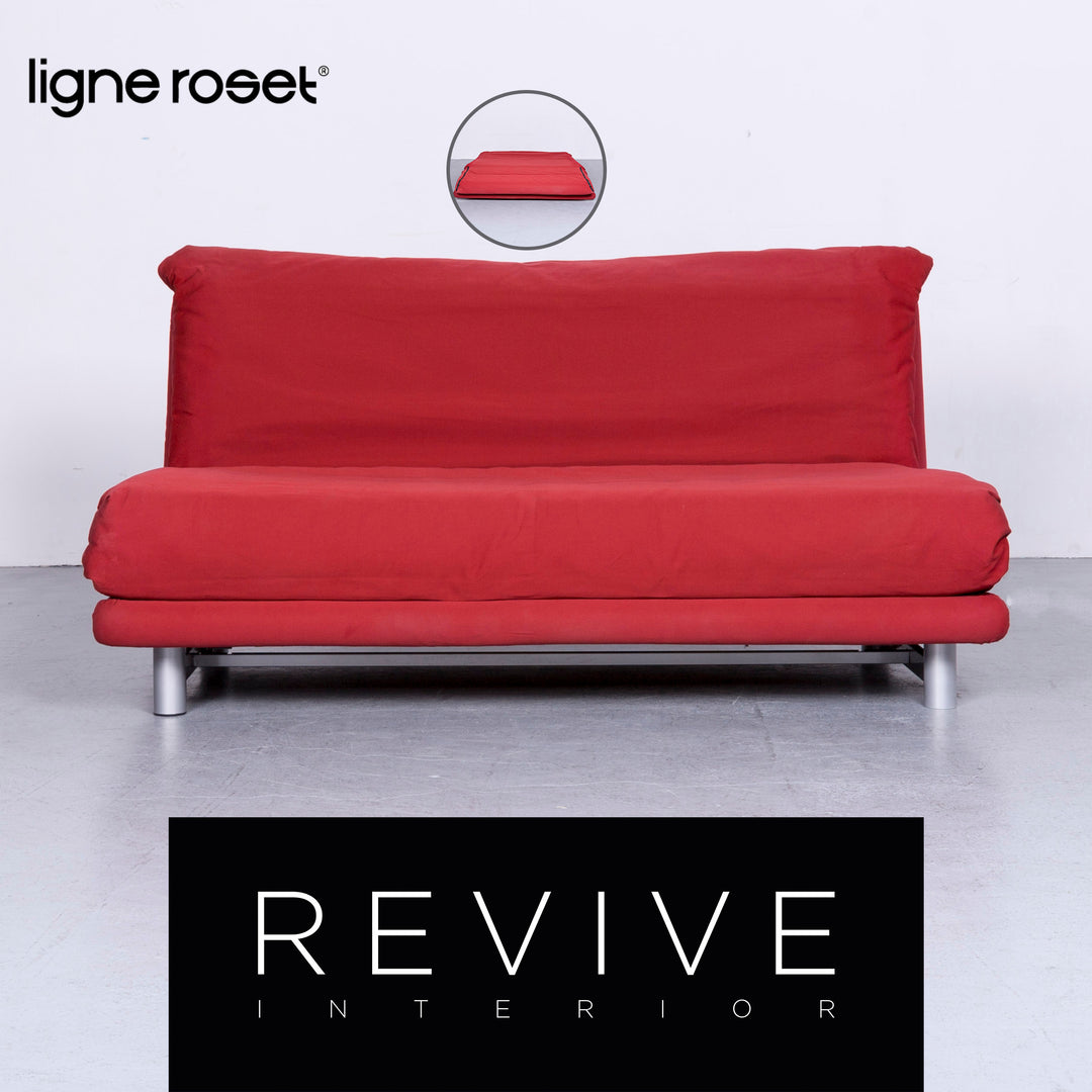 Ligne Roset Multy Designer Fabric Sofa Red Three Seater Couch Feature #6386