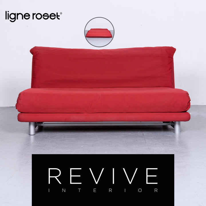 Ligne Roset Multy Designer Fabric Sofa Red Three Seater Couch Feature #6386
