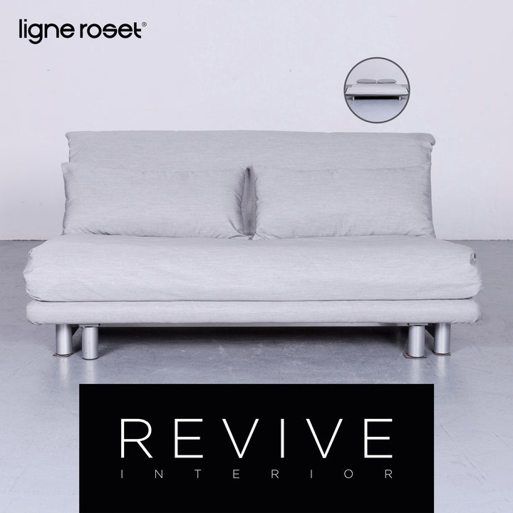 ligne roset Multy Designer Fabric Sofa Gray Three Seater Couch #5678