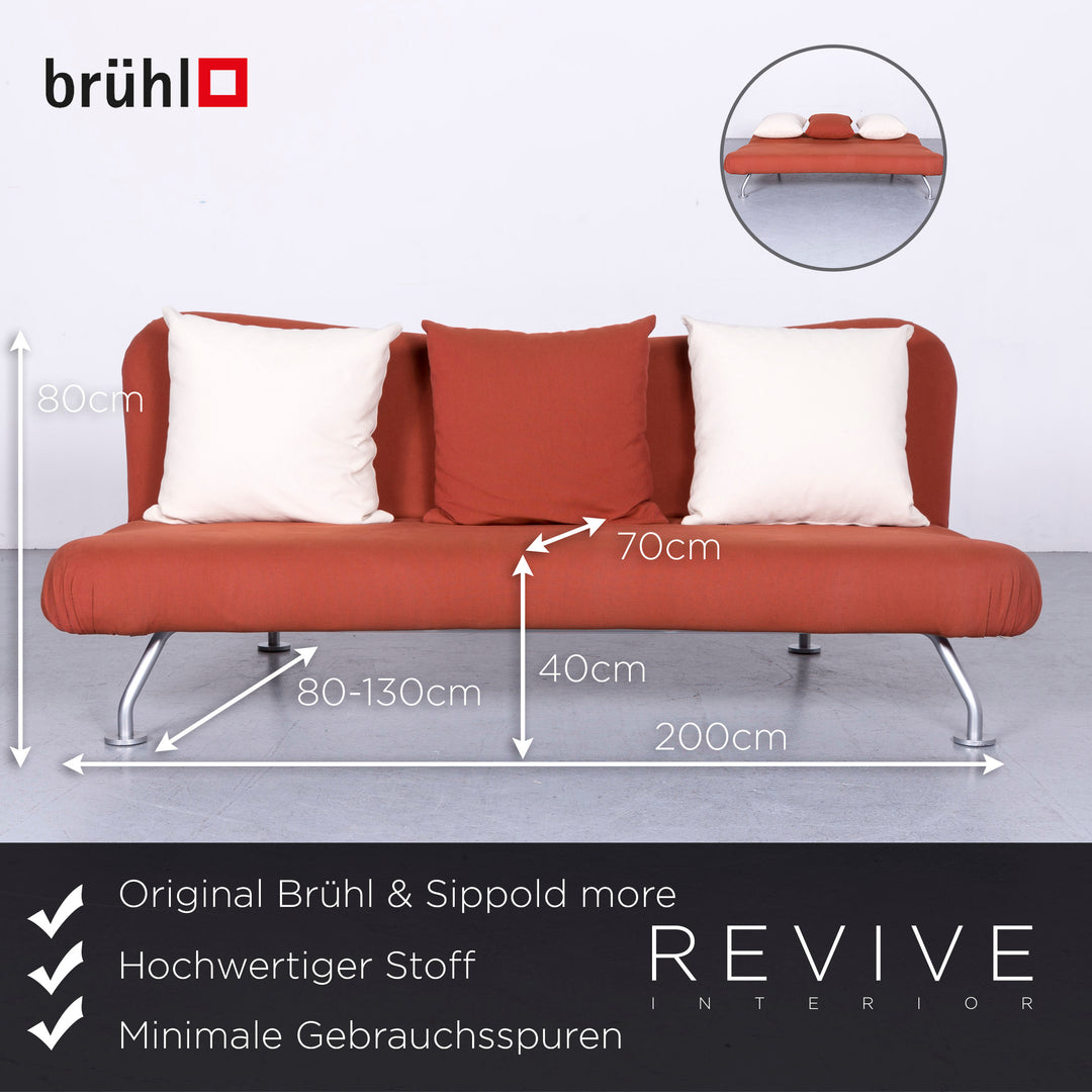Brühl more Designer Stoff Sofa Braun Schlafsofa Funktion Couch #6425