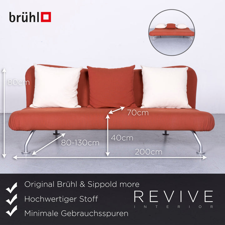 Brühl more Designer Stoff Sofa Braun Schlafsofa Funktion Couch #6425