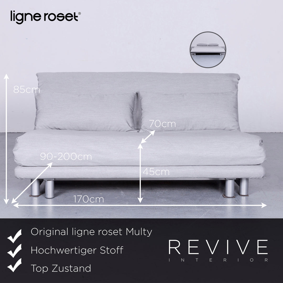 ligne roset Multy Designer Fabric Sofa Armchair Set Gray Two Seater Couch #6510