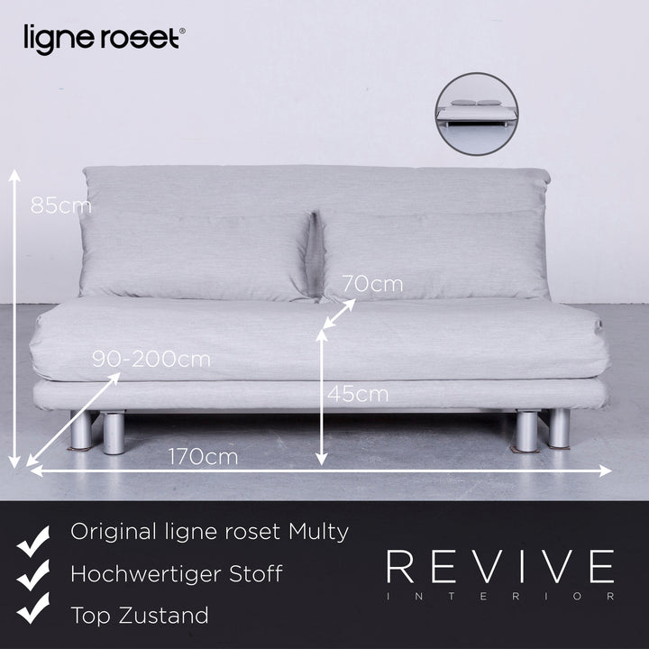 ligne roset Multy Designer Fabric Sofa Armchair Set Gray Two Seater Couch #6510