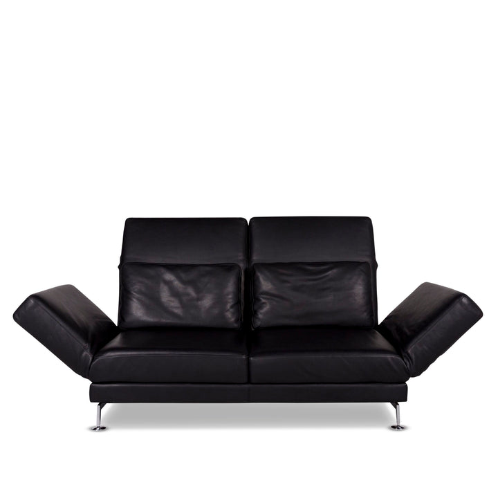 Brühl und Sippold Moule Designer Leder Sofa Schwarz Zweisitzer inkl. Funktion #9982