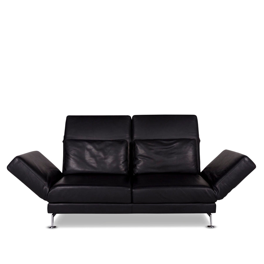 Brühl und Sippold Moule Designer Leder Sofa Schwarz Zweisitzer inkl. Funktion #9982