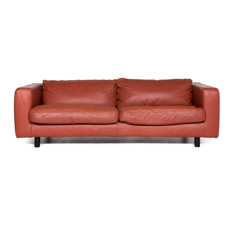 Machalke Valentino Leather Sofa Brown Rust Two Seater Couch #8876