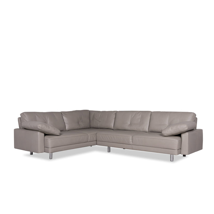 Brühl &amp; Sippold Leather Corner Sofa Gray Couch #9139