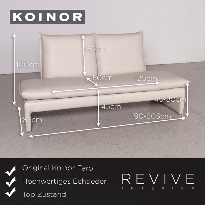 Koinor Faro designer leather cream sofa real leather two-seater couch #7863