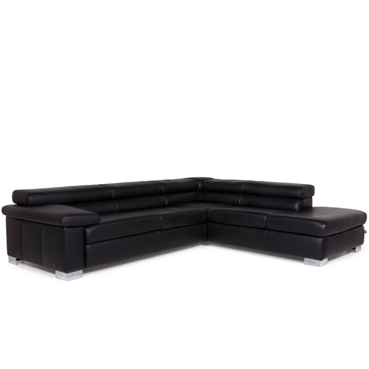 Ewald Schillig Courage Leder Sofa Schwarz Ecksofa #11191