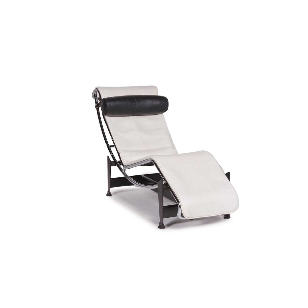 Cassina Le Corbusier LC 4 Leather Lounger White Relax Function #12045