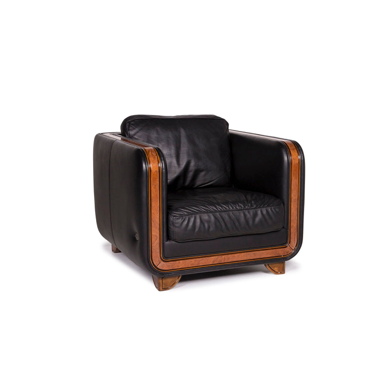 Nieri Leder Sessel Schwarz 