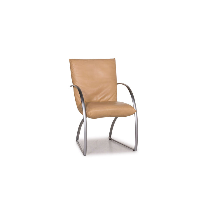 Rolf Benz 7600 Leder Stuhl Beige Sessel #12423