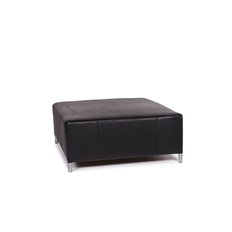 Walter Knoll Leder Hocker Schwarz Ottoman 