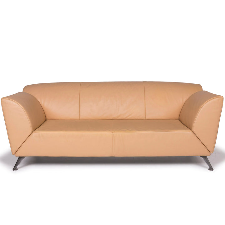 Jori Leather Sofa Beige Three Seater #11757