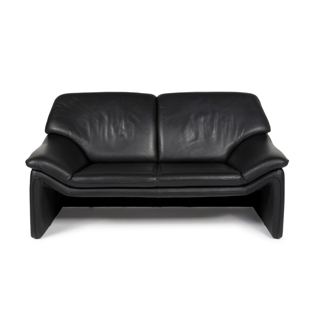 Laauser Atlanta Leather Sofa Black Two Seater #11473