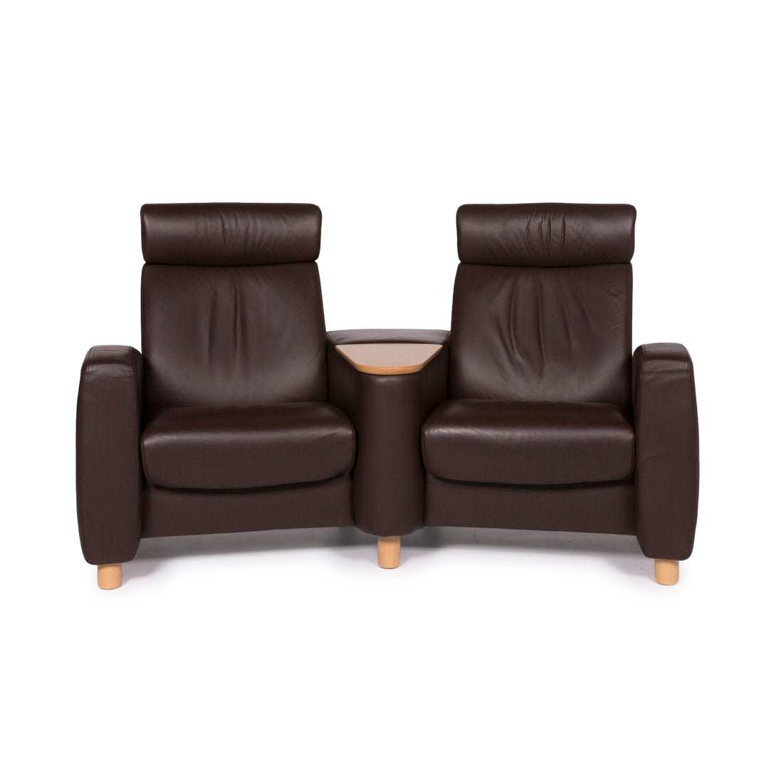 Stressless Arion Leather Sofa Brown Two Seater #11733