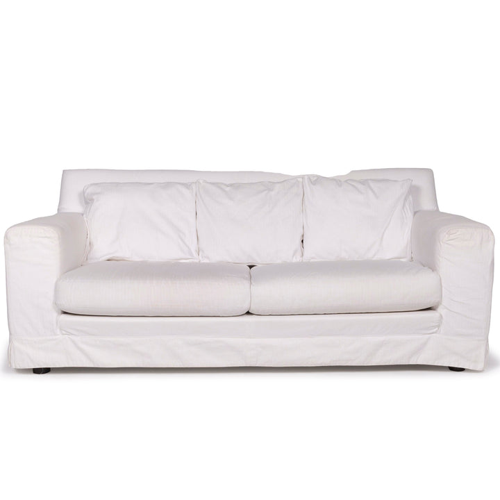 Moroso Stoff Sofa Weiß Zweisitzer #11412