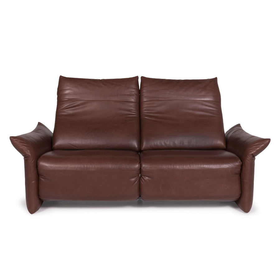 Machalke leather sofa brown three-seater including function #11439