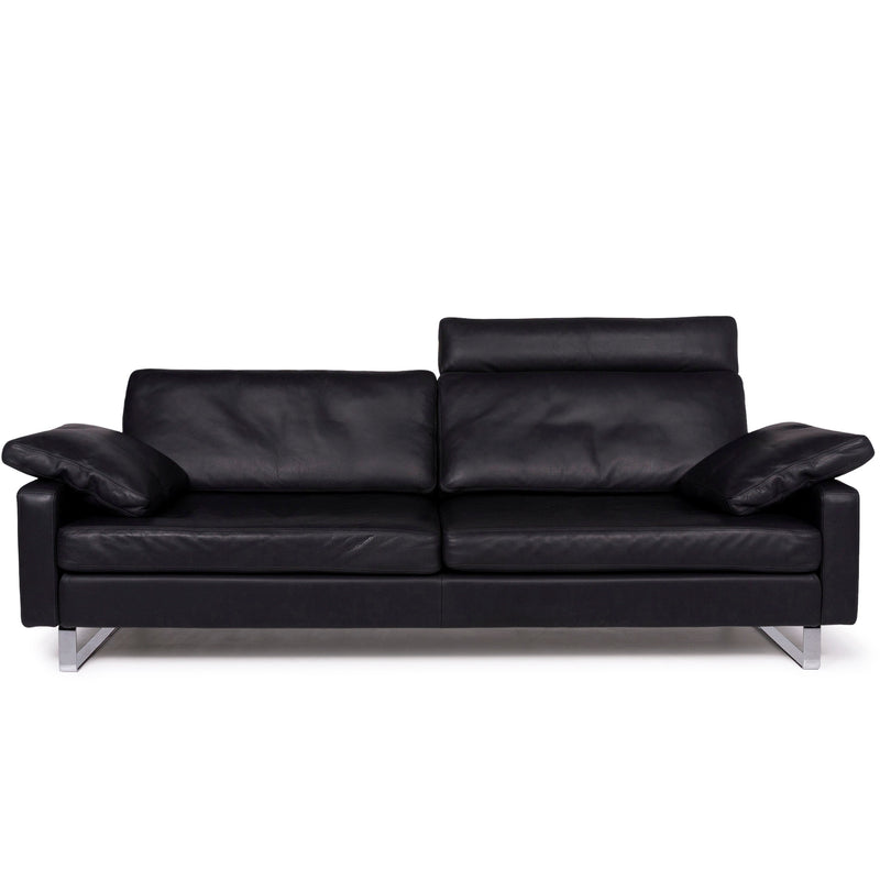 Cor Conseta Leder Sofa Anthrazit Dreisitzer 