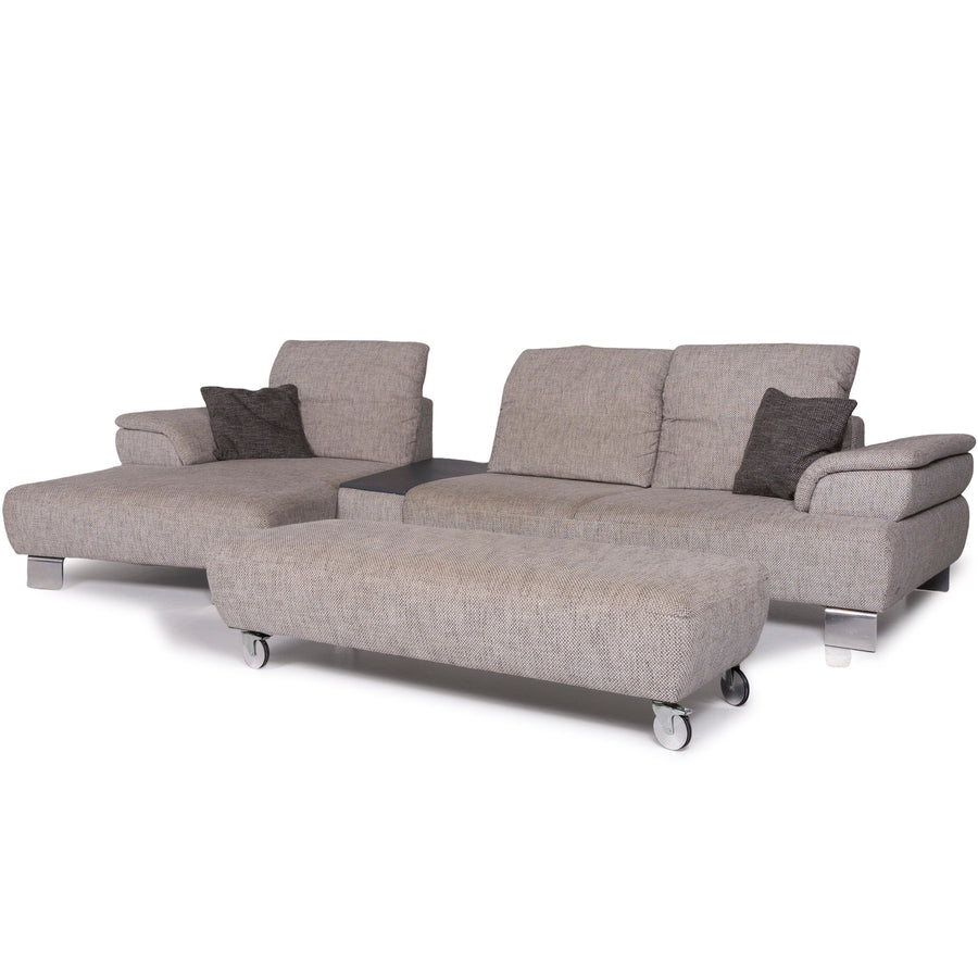Musterring fabric sofa set gray corner sofa stool #10894