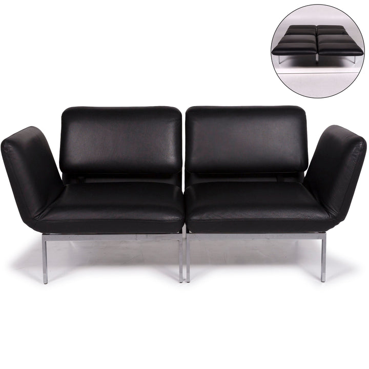 Brühl &amp; Sippold Roro Leather Armchair Set Black Sofa incl. Function #11786