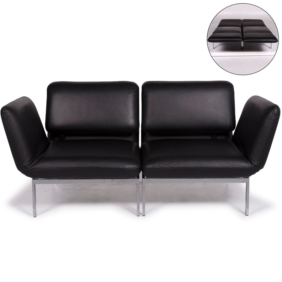 Brühl &amp; Sippold Roro Leather Armchair Set Black Sofa incl. Function #11786
