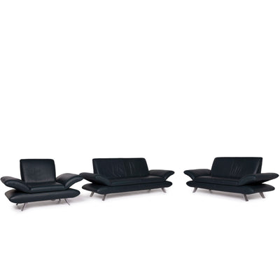 Koinor Rossini Leder Sofa Garnitur Grün Dreisitzer Zweisitzer Sessel #10940