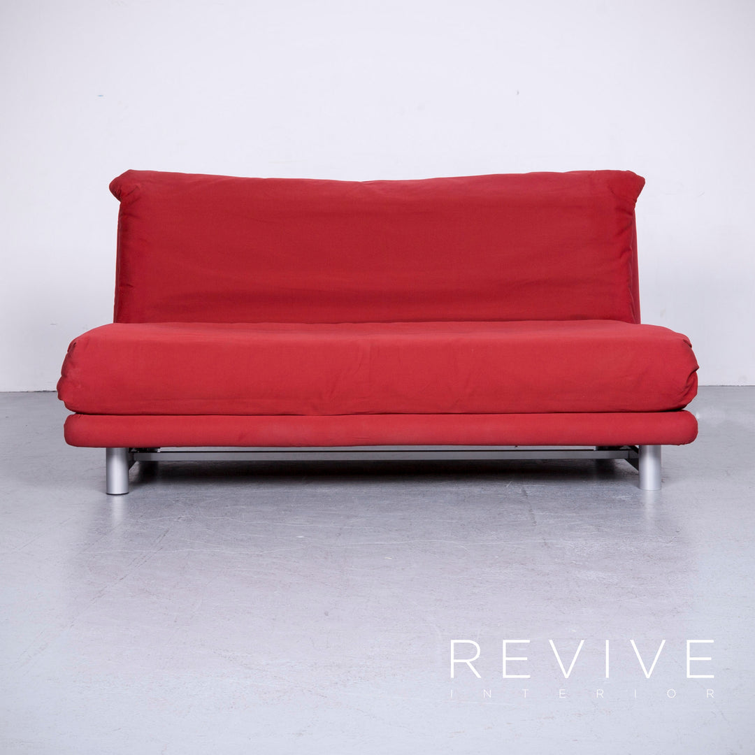 Ligne Roset Multy Designer Fabric Sofa Red Three Seater Couch Feature #6386