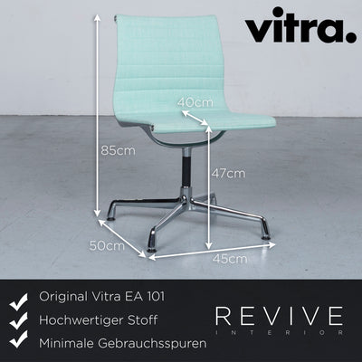 Vitra EA 101 Designer Stoff Sessel Lindgrün Chrom Stuhl #6438